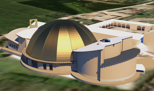 Modello 3D del tempio in costruzione