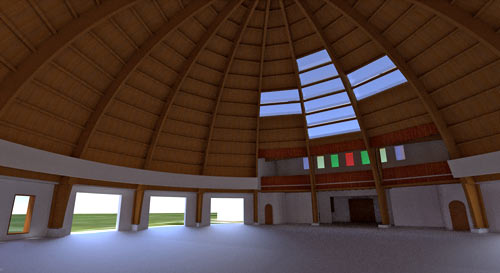 Modello 3D del tempio in costruzione